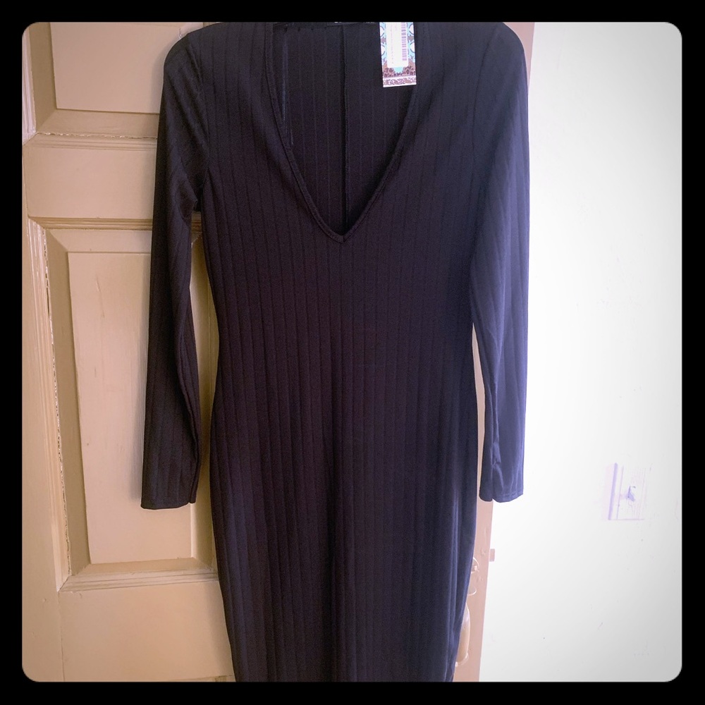 Ribbed black dress